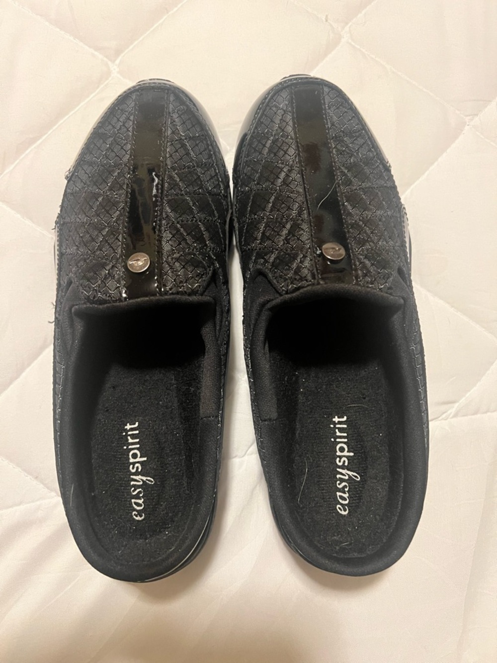 Easy Spirit Black Quilted Slip-On Loafers